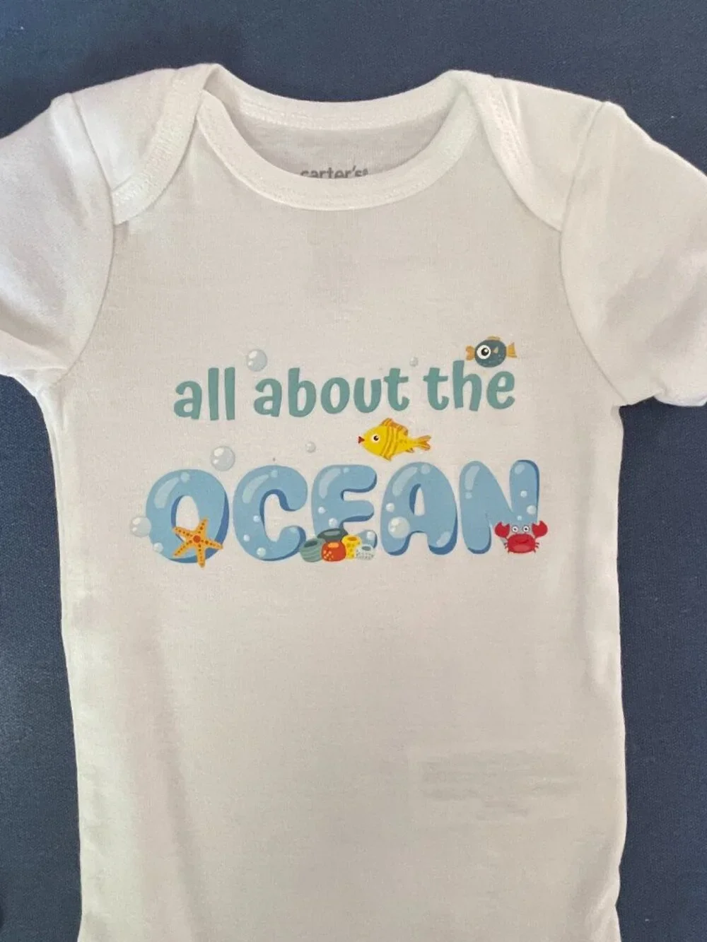 Set of 2 Baby Onesies-Beach Themed Baby Bodysuit-New-6M